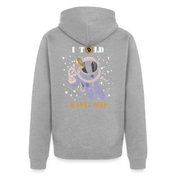 Bitcoin - Unisex Premium Organic Zip Hoodie - heather grey - Back - Nico (187cm)