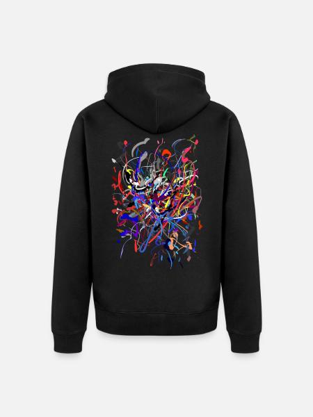 abstract - Unisex Premium Organic Zip Hoodie - black