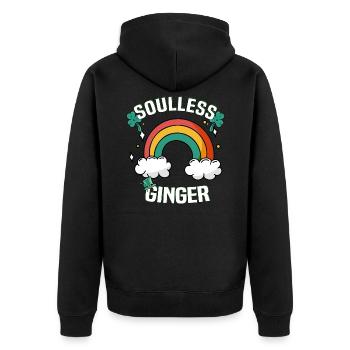 Rousse rousse du jour de la Saint-Patrick sans âme - Veste à capuche bio Premium Unisexe - noir - Dos - Nico (187cm)