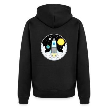 Espace fusée - Veste à capuche bio Premium Unisexe - noir - Dos - Nico (187cm)