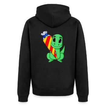 Education dinosaure 1 classe - Veste à capuche bio Premium Unisexe - noir - Dos - Nico (187cm)