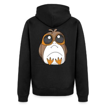 Petit porg - Veste à capuche bio Premium Unisexe - noir - Dos - Nico (187cm)