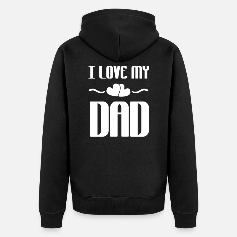 J'aime mon père - Veste à capuche bio Premium Unisexe - noir