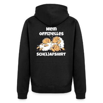 Schlafshirt Nachthemd Pyjama Schlafanzug Schaf - Unisex Premium Bio Zip Hoodie - Schwarz - Hinten - Nico (187cm)