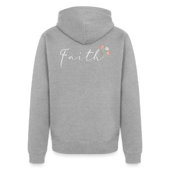 Faith fleur bouquet de fleurs - Veste à capuche bio Premium Unisexe - gris chiné - Dos - Nico (187cm)