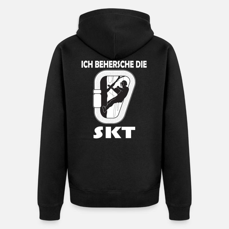Seilklettertechnik - Unisex Premium Bio Zip Hoodie - Schwarz