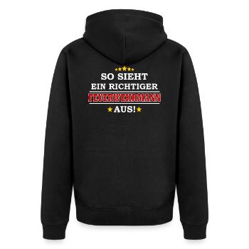Firefighter outfit funny firefighter - Unisex Premium Organic Zip Hoodie - black - Back - Nico (187cm)