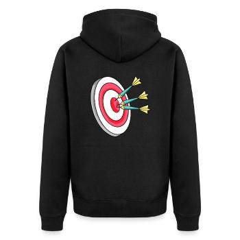 Dartscheibe Dart Darts - Unisex Premium Bio Zip Hoodie - Schwarz - Hinten - Nico (187cm)