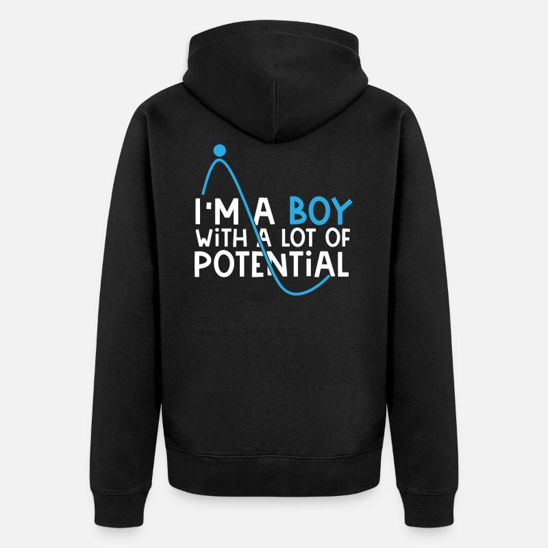 Kind Junge Jungs Geschenk - Unisex Premium Bio Zip Hoodie - Schwarz
