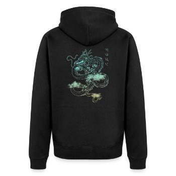 Japonais Anime Otaku retro Streetwear Dragon - Veste à capuche bio Premium Unisexe - noir - Dos - Nico (187cm)