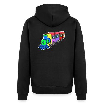 Chemin de fer à vapeur enfants - Veste à capuche bio Premium Unisexe - noir - Dos - Nico (187cm)