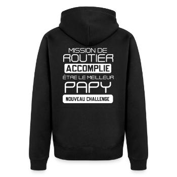 Routier cadeau drôle papy futur papi retraite - Veste à capuche bio Premium Unisexe - noir - Dos - Nico (187cm)