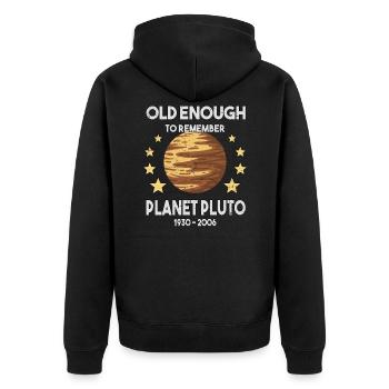 Pluto Planet Pluto Day Pluto Day Stars - Unisex Premium Organic Zip Hoodie - black - Back - Nico (187cm)