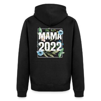 Werdende Mama 2022 Schwangerschaft Geburt Baby - Unisex Premium Bio Zip Hoodie - Schwarz - Hinten - Nico (187cm)