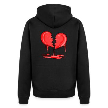 Cœur brisé - Veste à capuche bio Premium Unisexe - noir - Dos - Nico (187cm)
