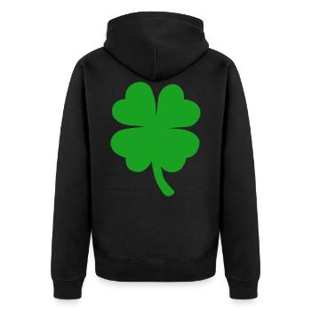 Lucky Clover New Year Four-leaf clover clover clover - Unisex Premium Organic Zip Hoodie - black - Back - Nico (187cm)