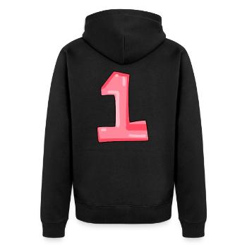 1 - Unisex Premium Organic Zip Hoodie - black - Back - Nico (187cm)