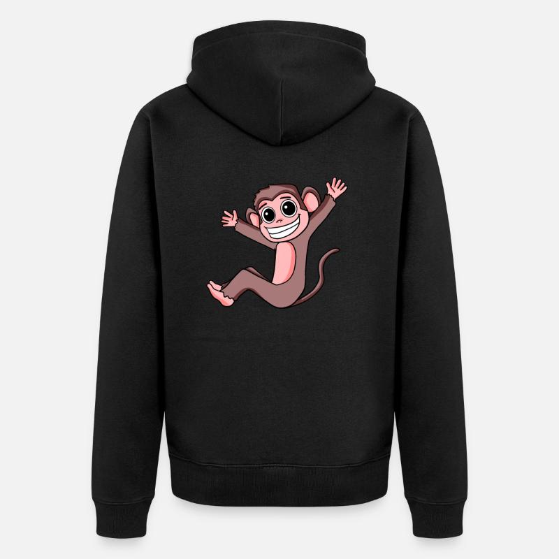 Singe - Veste à capuche bio Premium Unisexe - noir