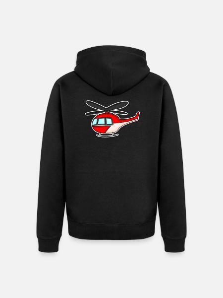 Hélicoptères de pompiers - Veste à capuche bio Premium Unisexe - noir