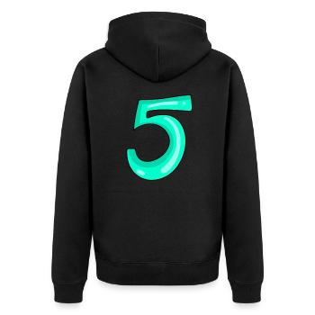 5 - Unisex Premium Organic Zip Hoodie - black - Back - Nico (187cm)