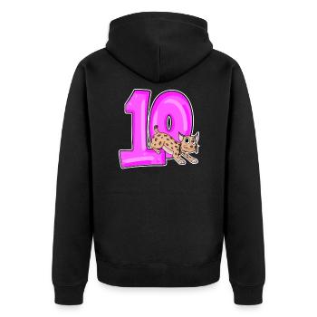 !0 years lynx wildcat Iberian lynx - Unisex Premium Organic Zip Hoodie - black - Back - Nico (187cm)
