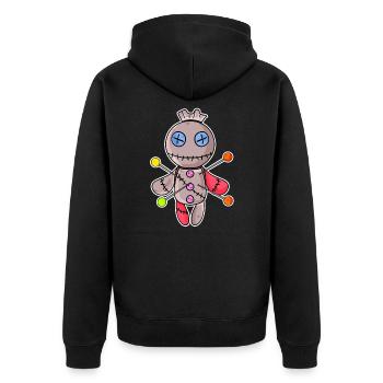 Voodoo doll - Unisex Premium Organic Zip Hoodie - black - Back - Nico (187cm)
