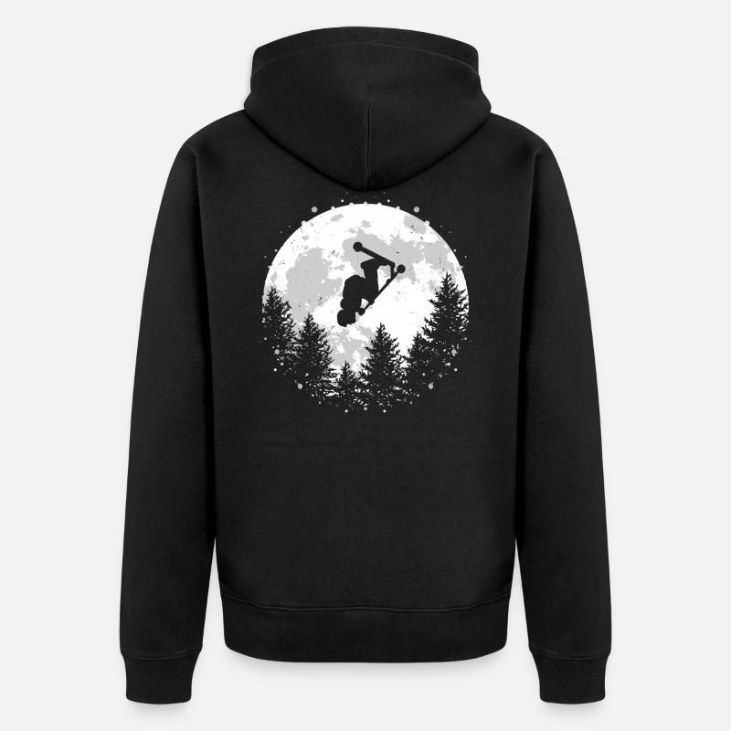 Stunt Scooter Tretroller Stuntscooter Geschenk - Unisex Premium Bio Zip Hoodie - Schwarz