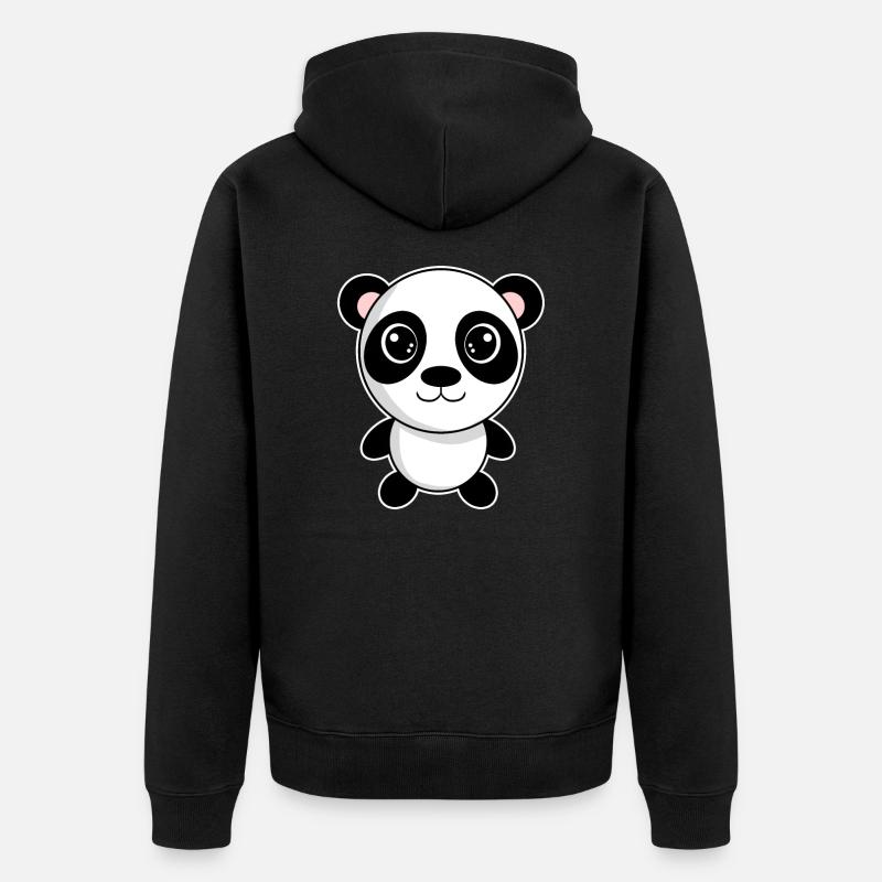 Panda - Veste à capuche bio Premium Unisexe - noir