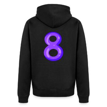 Nombre 8 - Veste à capuche bio Premium Unisexe - noir - Dos - Nico (187cm)