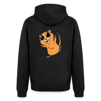 Quokka - Unisex Premium Bio Zip Hoodie - Schwarz - Hinten - Nico (187cm)