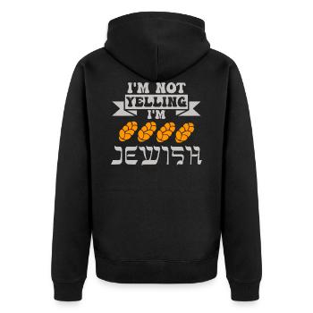 Gift for Jewish Celebrations and Remembrance Days - Unisex Premium Organic Zip Hoodie - black - Back - Nico (187cm)