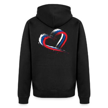 Slovakia - Unisex Premium Organic Zip Hoodie - black - Back - Nico (187cm)