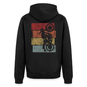Bobber motocycliste rétro Moto Chopper - Veste à capuche bio Premium Unisexe - noir - Dos - Nico (187cm)