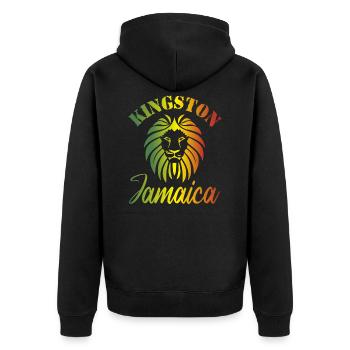 Kingston Town Jamaica Backpacker Travel - Veste à capuche bio Premium Unisexe - noir - Dos - Nico (187cm)