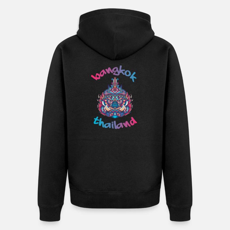 Bangkok Thaïlande Backpacker Voyage - Veste à capuche bio Premium Unisexe - noir