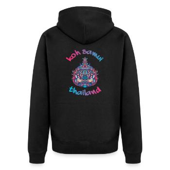 Koh Samui Thailand Backpacker Reisen - Unisex Premium Bio Zip Hoodie - Schwarz - Hinten - Nico (187cm)