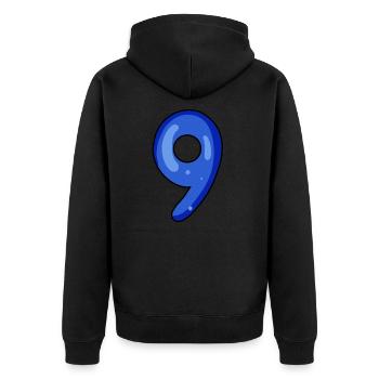 9 - Unisex Premium Organic Zip Hoodie - black - Back - Nico (187cm)