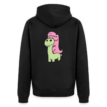 Dinosaures pour enfants - Veste à capuche bio Premium Unisexe - noir - Dos - Nico (187cm)