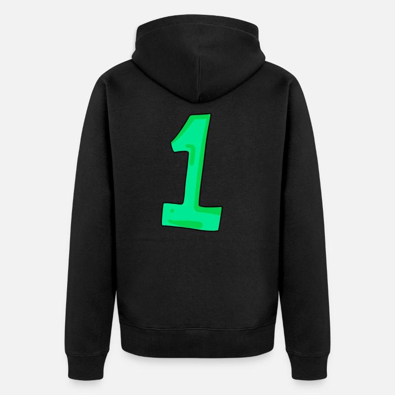 1 - Unisex Premium Bio Zip Hoodie - Schwarz