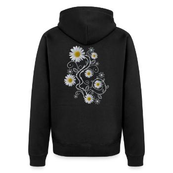 Ornament Marguerites Fleurs Marguerites - Veste à capuche bio Premium Unisexe - noir - Dos - Nico (187cm)