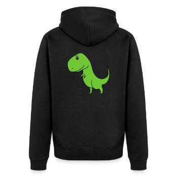 dinosaur - Unisex Premium Organic Zip Hoodie - black - Back - Nico (187cm)