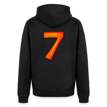 7 - Unisex Premium Organic Zip Hoodie - black - Back - Nico (187cm)