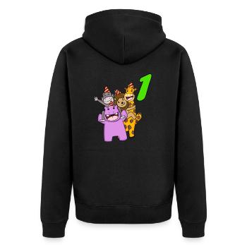 1er anniversaire t-shirt de la jungle - Veste à capuche bio Premium Unisexe - noir - Dos - Nico (187cm)