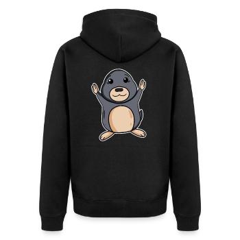 Taupe - Veste à capuche bio Premium Unisexe - noir - Dos - Nico (187cm)