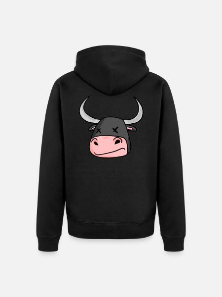 Bulls head bull - Unisex Premium Organic Zip Hoodie - black