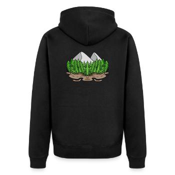 Mountain Mountains - Unisex Premium Organic Zip Hoodie - black - Back - Nico (187cm)