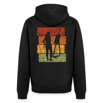 art artiste artiste peintre peintre rétro - Veste à capuche bio Premium Unisexe - noir - Dos - Nico (187cm)
