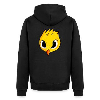 chick - Unisex Premium Organic Zip Hoodie - black - Back - Nico (187cm)