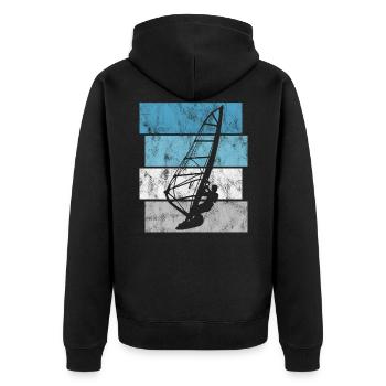 Windsurfing Surfing Retro Windsurfing Windsurfer - Unisex Premium Organic Zip Hoodie - black - Back - Nico (187cm)