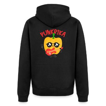 Poivrons punk poivron guitare punk rock - Veste à capuche bio Premium Unisexe - noir - Dos - Nico (187cm)